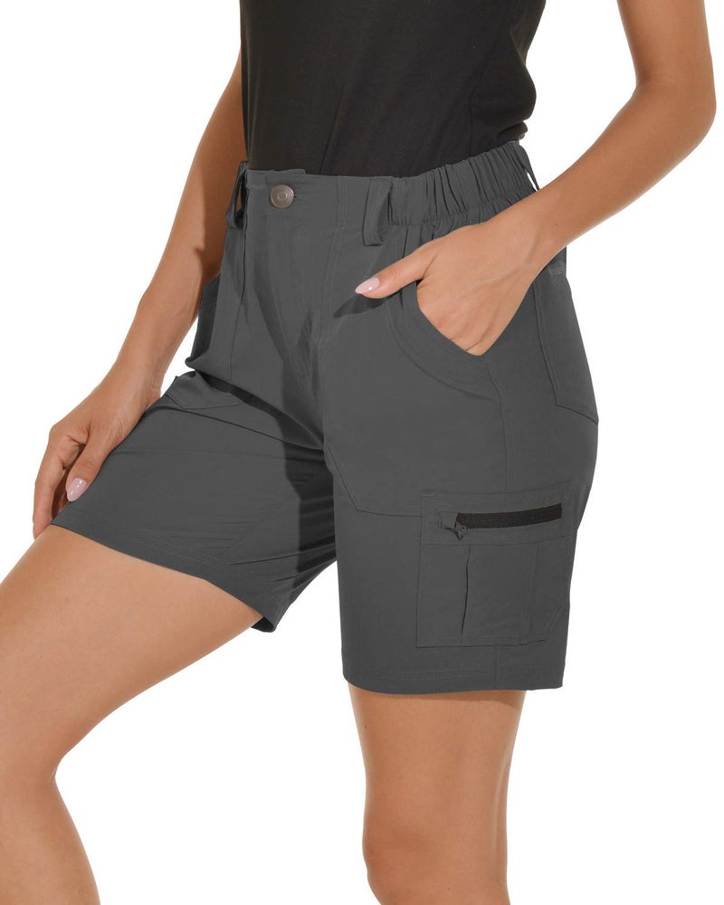 VAYAGER Women's Hiking Cargo Shorts Quick Dry Lightweight Stretch Shorts Golf Fishing Outdoor Casual Shorts Grey X-Large - Image 1